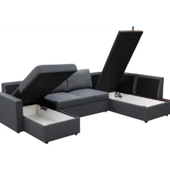 Bäddsoffa U-modell mörkgrå - Tärnö