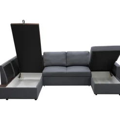 Bäddsoffa U-modell mörkgrå - Tärnö + Textilrengöring för möbler