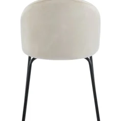 Beige stol i sammet med svarta ben - Astrid