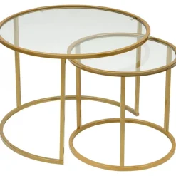 Bela soffbord Ø60/42 cm - Guld