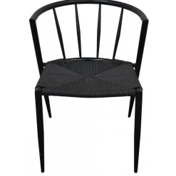 Bella utestol i svart metall med svart repsits + Rengöringsmedel för utemöbler