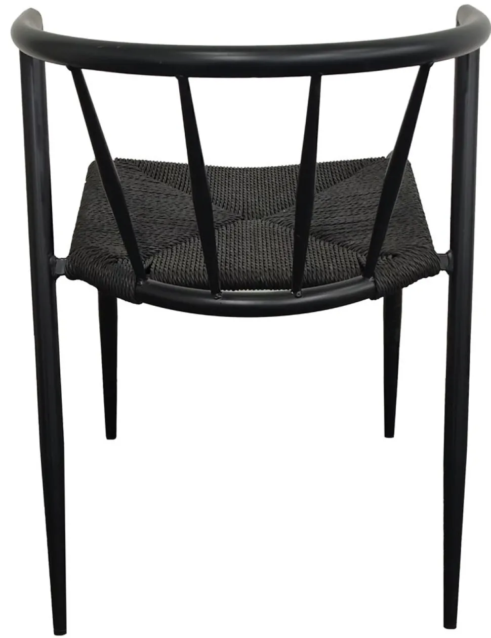 Bella utestol i svart metall med svart repsits + Rengöringsmedel för utemöbler