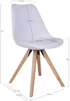 Bergen Matstol - Vit/natur