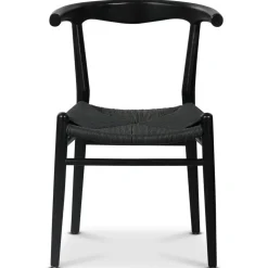 Berit matstol - Svart / Svart Repsits