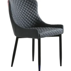 Bernt stol i grå PU med diamant mönster