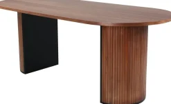 Bianca ovalt matbord 200x90 cm - Valnöt + Möbeltassar