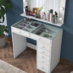 Bijou sminkbord 17 - 90 x 44,5 cm - Vit