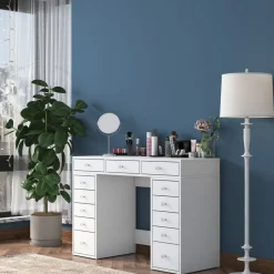 Bijou sminkbord 6 - 120 x 44,5 cm - Vit