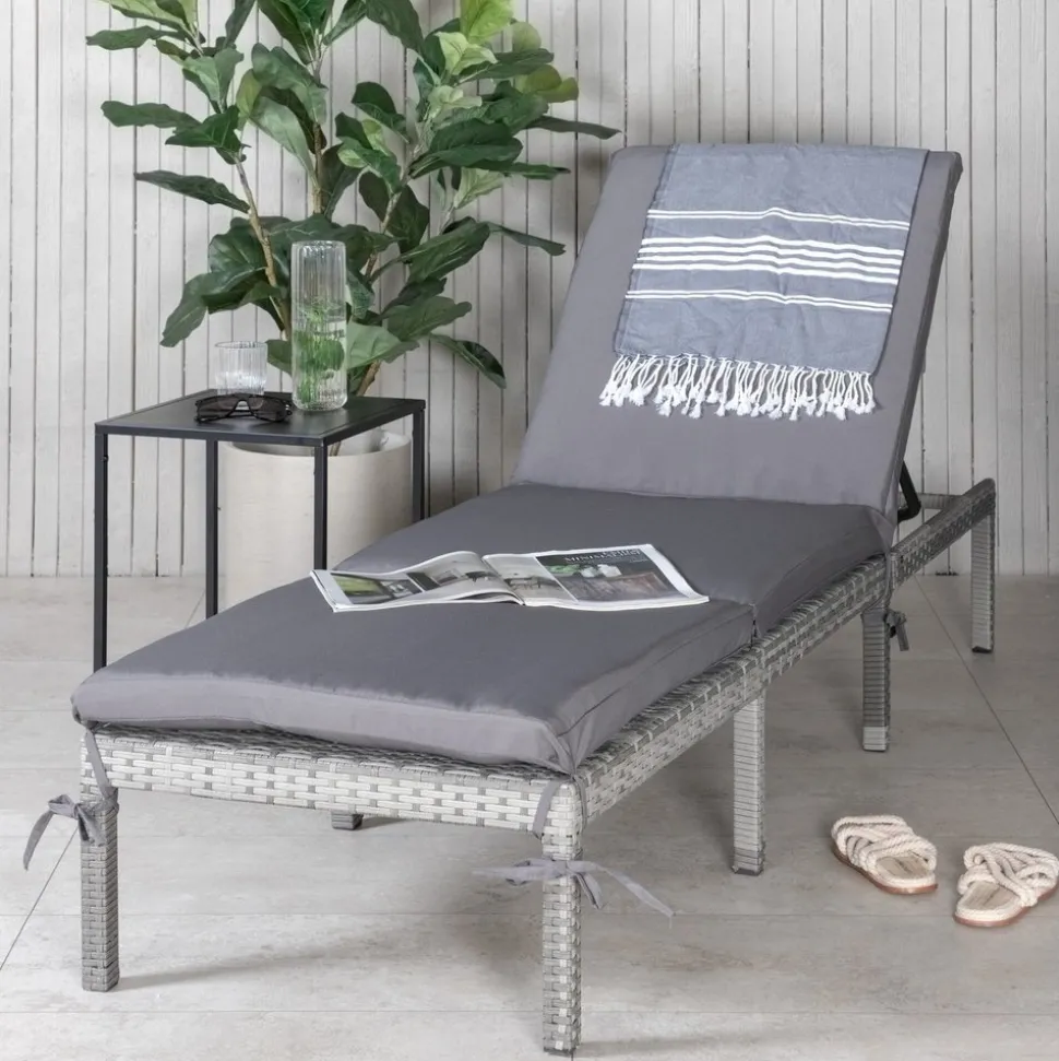 Bilbao solsäng - Grå + Textilskydd för utemöbler