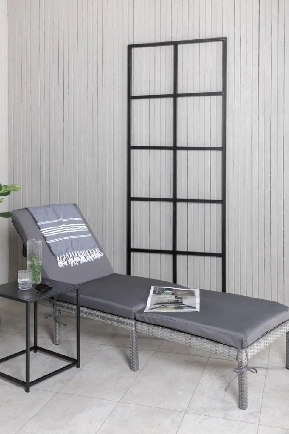 Bilbao solsäng - Grå + Textilskydd för utemöbler