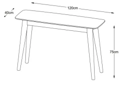 Bito konsolbord i oljad ek 120 cm