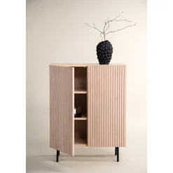 Björkön skåp - Whitewash/svart