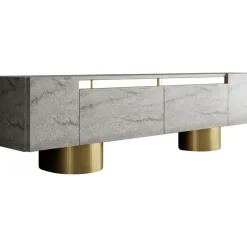 Bohem TV-bänk - Travertin/guld
