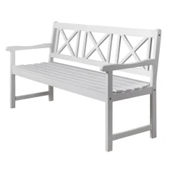 Bohus trädgårdsbänk 3-sits - Vit + Textilrengöring för möbler