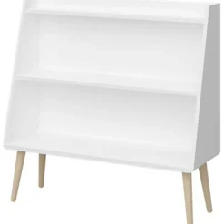 Bokhylla vit med träben