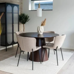 Bolton matgrupp - Mörkbrun/beige + 4.00 x Stolsdyna