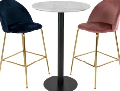 Bolzano Barbord 70 x 70 cm - Marmorimitation/svart