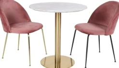 Bolzano Matbord - Marmorimitation/mässing - ø70