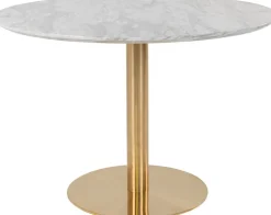 Bolzano Matbord - Marmorimitation/mässing - ø110