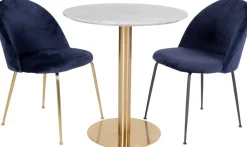 Bolzano Matbord - Marmorimitation/mässing - ø110