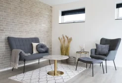 Bolzano Soffbord 70 x 70 cm - Marmorimitation/mässing