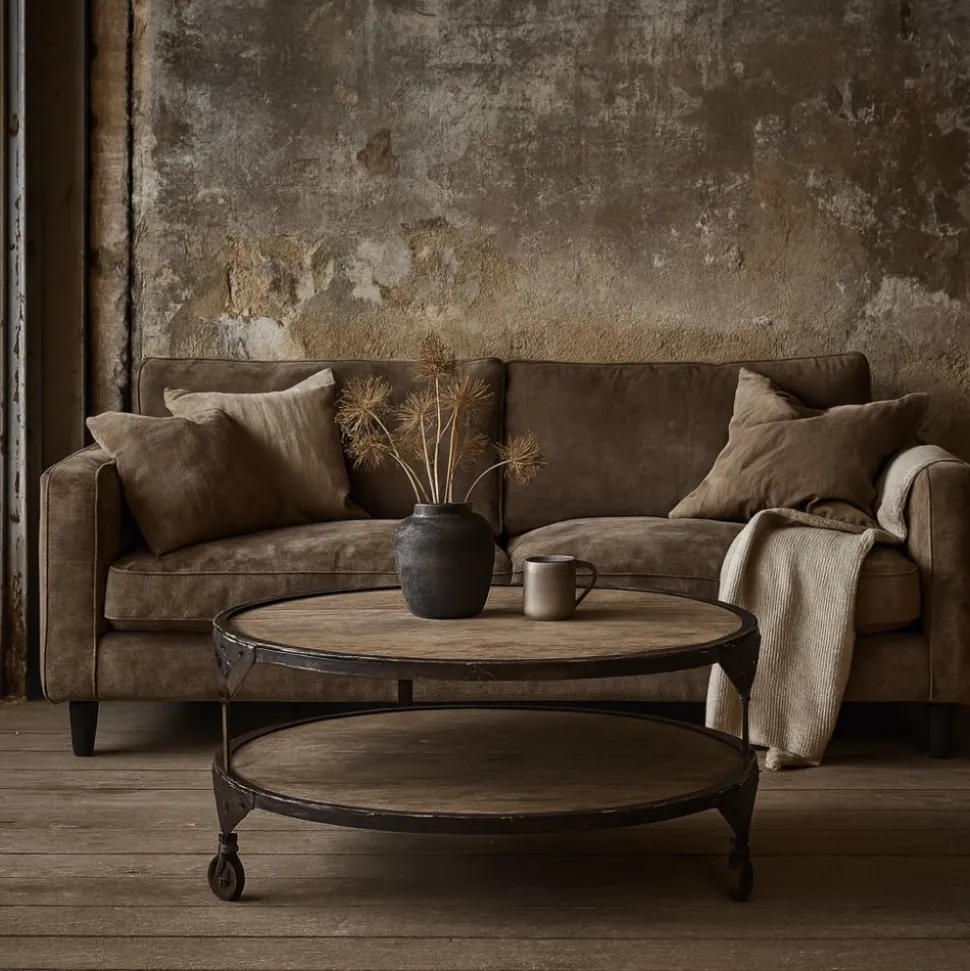 Bombay runt soffbord Ø90 cm - Vintage + Fläckborttagare för möbler