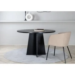 Bootcut matbord Ø110 cm - Svart