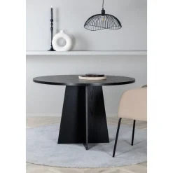 Bootcut matbord Ø110 cm - Svart