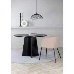 Bootcut matbord Ø110 cm - Svart