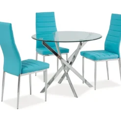 Bord i krom med glasskiva Ø90 cm + Textilrengöring för möbler