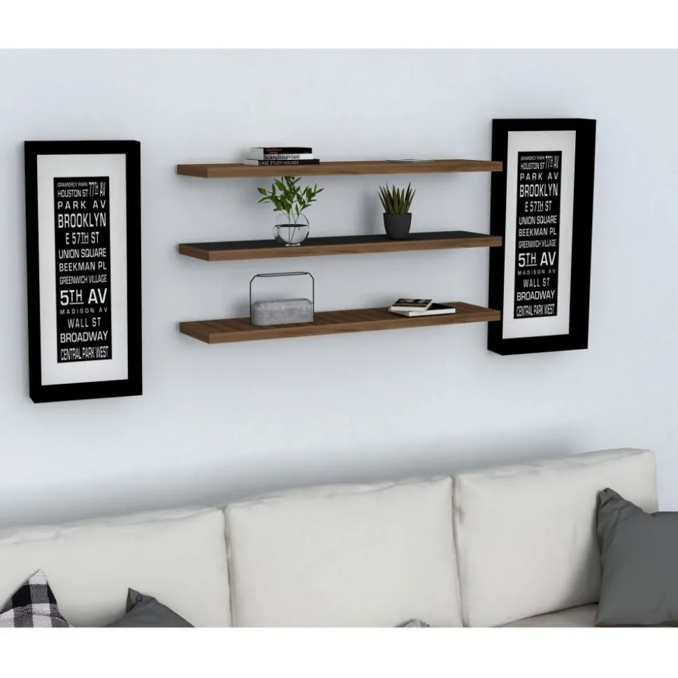 Boss vägghylla - Valnöt