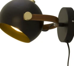 Bow vägglampa - Svart/matt mässing