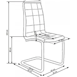 Briana stol i vit PU / Krom