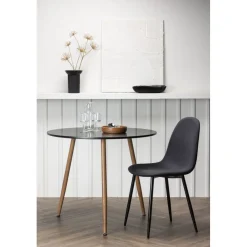 Bridge matbord Ø90 cm - Svart/ek