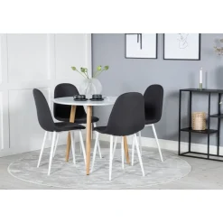 Bridge matbord 90 cm - Vit/ek