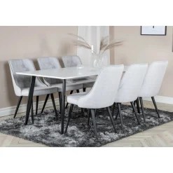 Bridge matbord 180 cm - Vit/svart