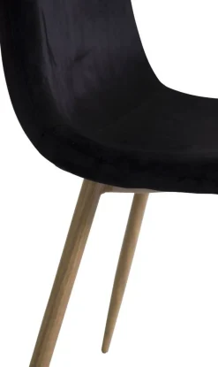 Bridge matstol - Ekimitation/svart sammet