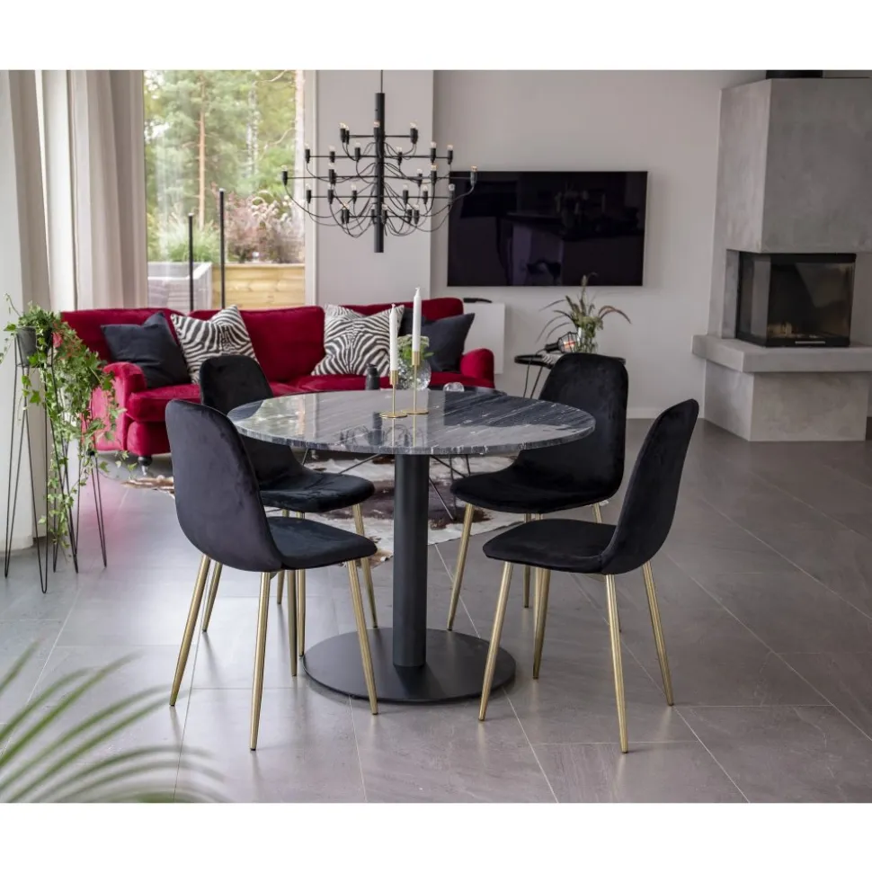 Bridge matstol - Svart/mässing