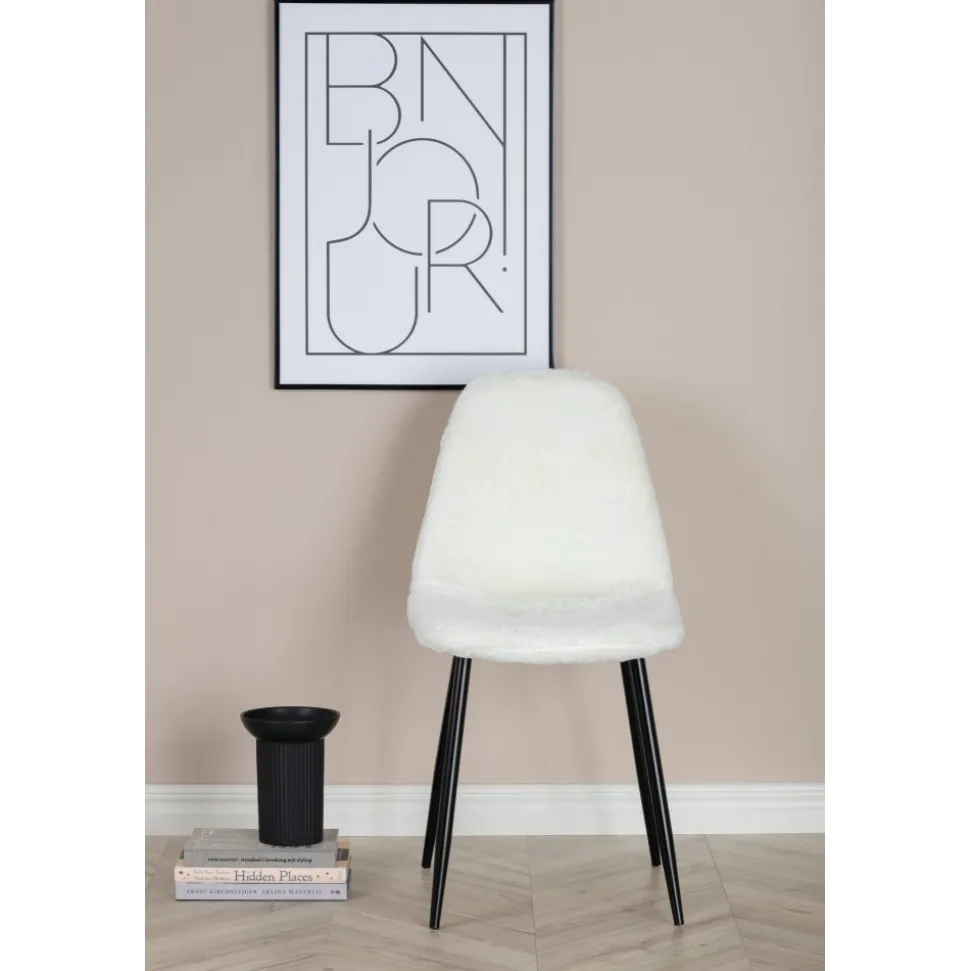 Bridge matstol - Vit teddy