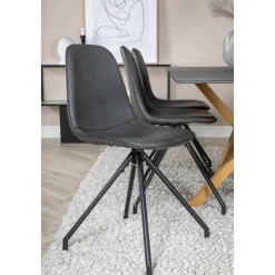 Bridge snurrbar matstol - Svart PU