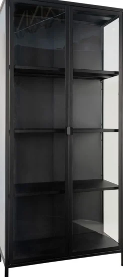 Brisbane vitrinskåp 80x35x175 cm - Svart
