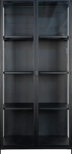 Brisbane vitrinskåp 80x35x175 cm - Svart