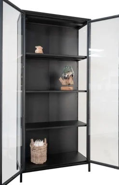 Brisbane vitrinskåp 80x35x175 cm - Svart