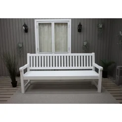 Brooklyn sittbänk - Vit + Textilskydd för utemöbler