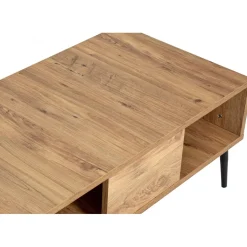 Bukle soffbord 90 x 50 cm - Furu/svart