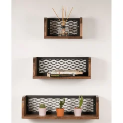 Buster vägghylla - Valnöt/svart