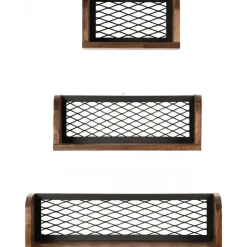 Buster vägghylla - Valnöt/svart