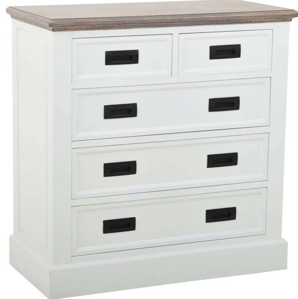 Byrå 85 cm bred Vit/gråbrun - Knight + Möbeltassar
