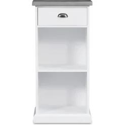 Byrå hugo med 1 låda och förvaring - Vit/cement + Möbeltassar