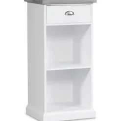 Byrå hugo med 1 låda och förvaring - Vit/cement